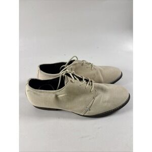 Dr. Scholl's Men's Size 9.5 Beige Canvas Oxford Casual Lace-Up Shoes Comfort